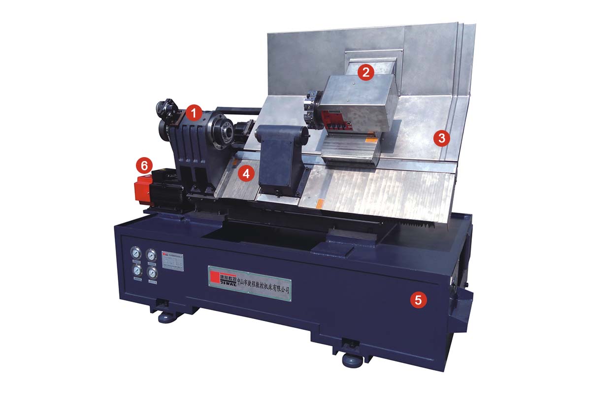 2 axis gang type slant bed CNC lathe machine CFG46/CFG56